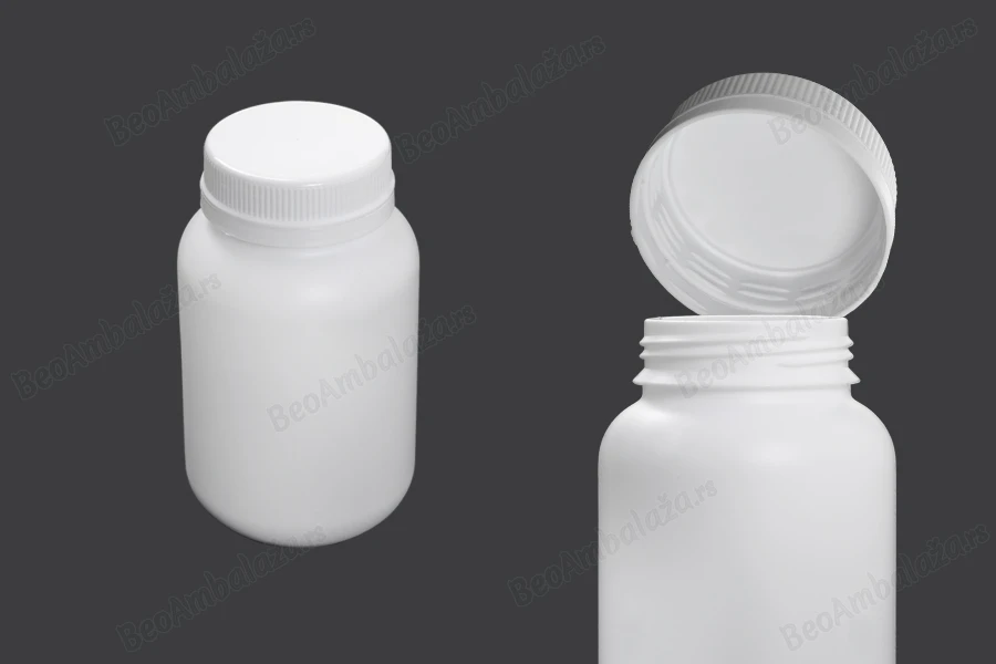 Plastična bela bočica 300mL za farmaceutske preparate - 12 kom-dimenzije_slike