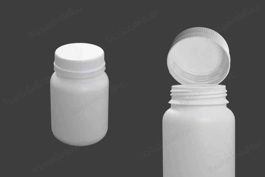 Plastična bela bočica 200mL za farmaceutske preparate - 12 kom-dimenzije_slike