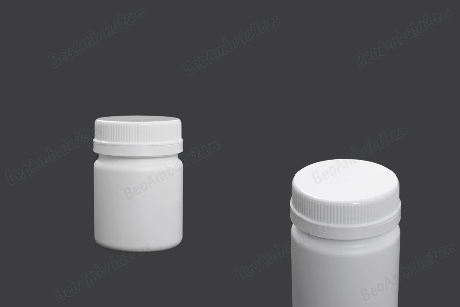 Plastična bela bočica 100mL za farmaceutske preparate - 12 kom-slika_proizvoda