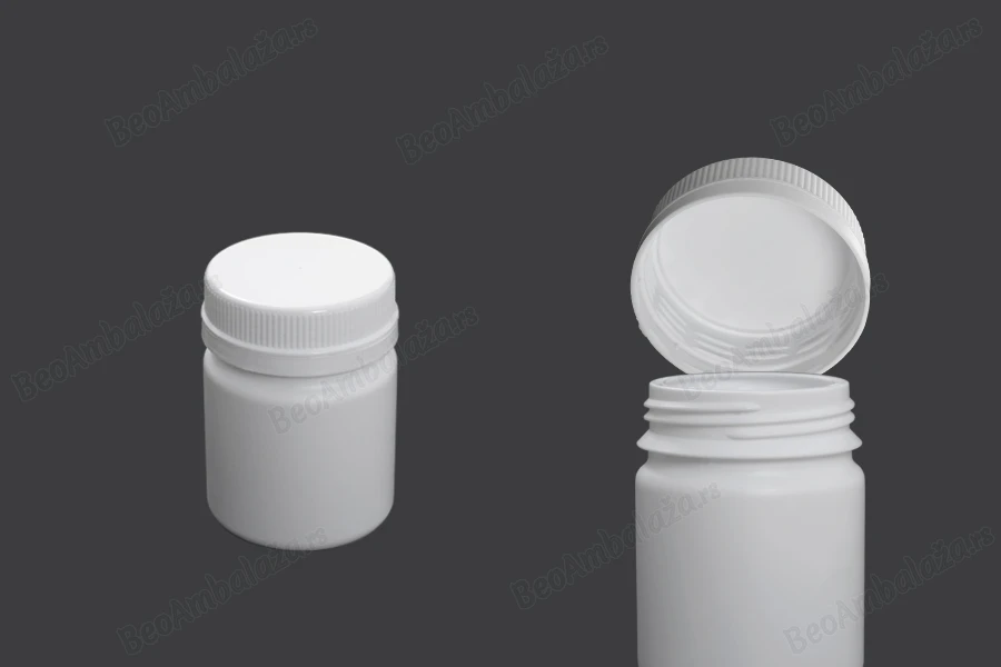 Plastična bela bočica 100mL za farmaceutske preparate - 12 kom-dimenzije_slike