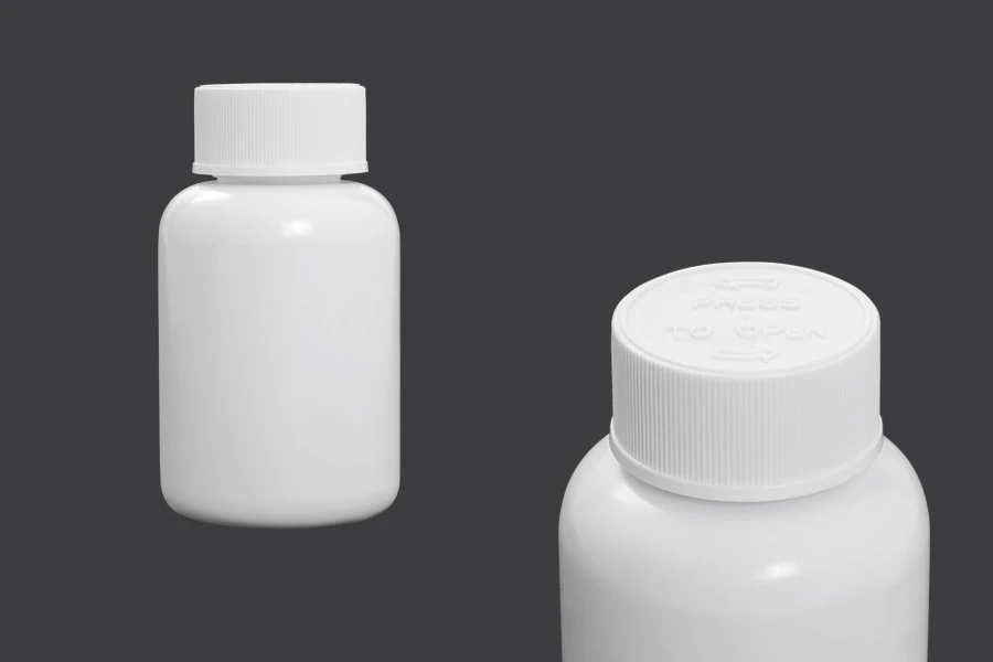 Plastična bočica 100mL za farmaceutske preparate sa sigurnosnim zatvaračem - 12 kom Plastična bočica 100mL za farmaceutske preparate sa sigurnosnim zatvaračem - 12 kom