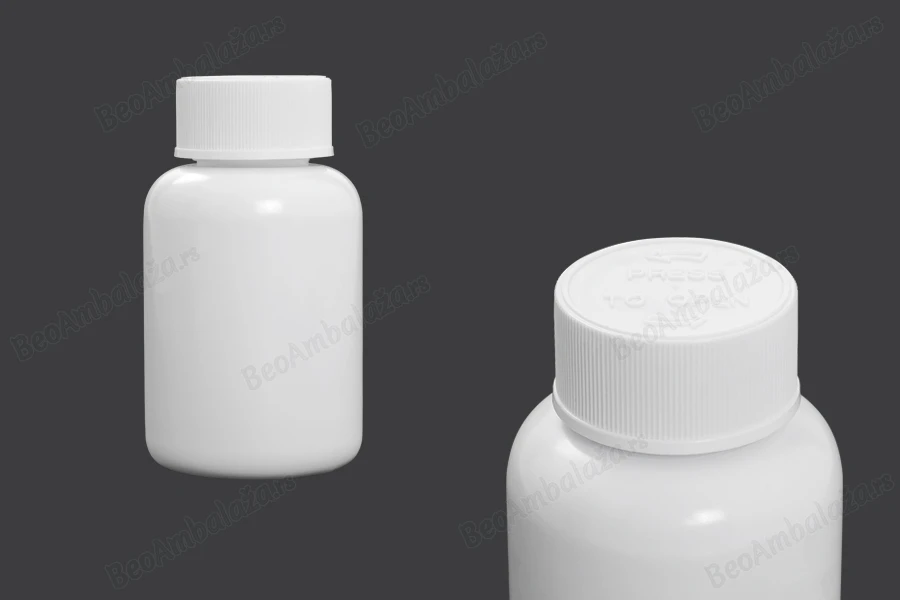 Plastična bočica 100mL za farmaceutske preparate sa sigurnosnim zatvaračem - 12 kom-slika_proizvoda