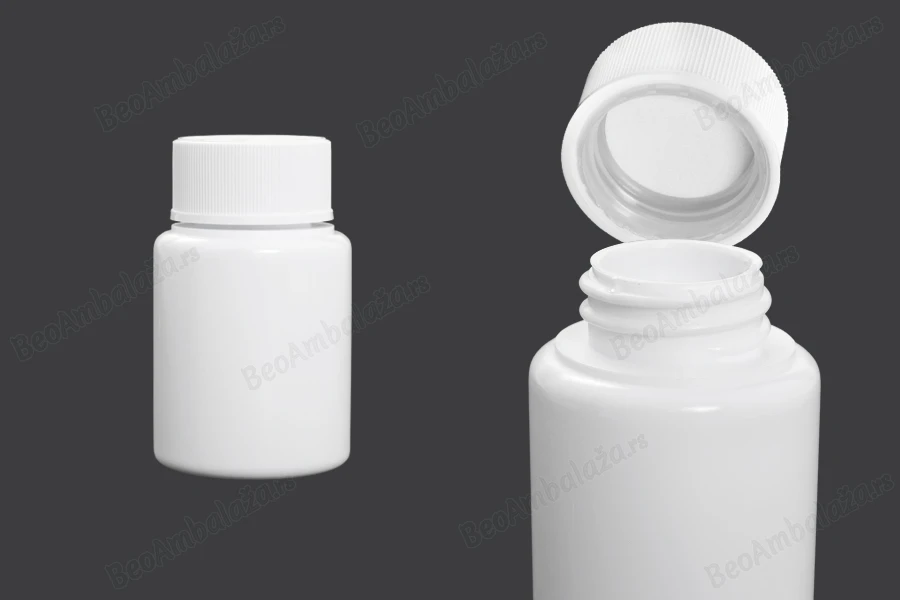 Plastična bela bočica 50mL za farmaceutske preparate - 12 kom-dimenzije_slike