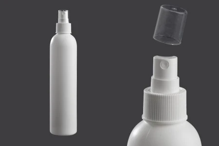 Plastična bela bočica 300mL sa sprejom i providnim zatvaračem-1