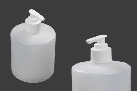 Plastična, okrugla flaša sa pumpicom 500ml za tečni sapun, poluprovidna PP28-1
