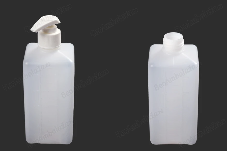 Plastična bela boca 500mL sa belom pumpicom 28/410 - 12 kom-dimenzije_slike