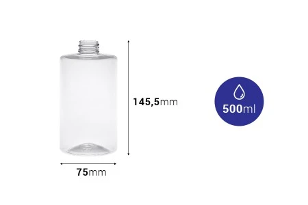 Providna cilindrična plastična flaša 500mL (28/410) - 10 kom-2