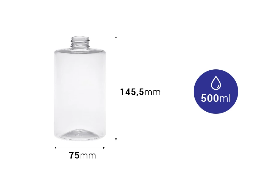 Providna cilindrična plastična flaša 500mL (28/410) - 10 kom Providna cilindrična plastična flaša 500mL (28/410) - 10 kom