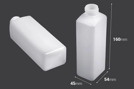Plastična poluprovidna četvrtasta flaša 300 mL, 28/410-2