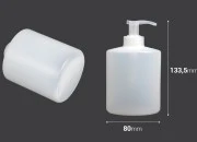 Plastična poluprovidna cilindrična flaša 400 mL sa pumpicom, 28/400