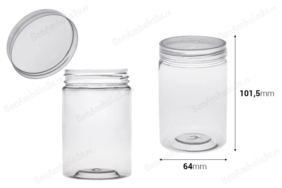 Plastična providna PET kutijica 250mL 64x101,5 mm sa zatvaračem - 12 kom-dimenzije_slike