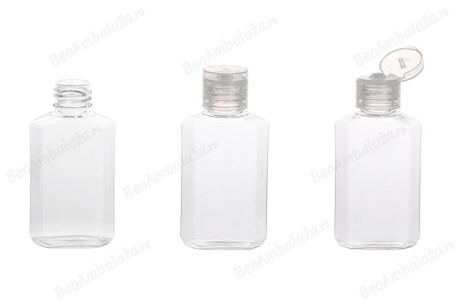 Plastična PET bočica 60mL, sa flip top zatvaračem - 12 kom-dimenzije_slike