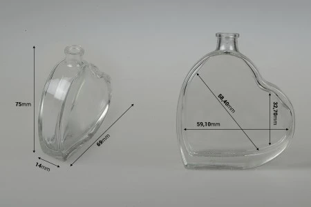 Staklena bočica za parfem 30mL u obliku srca-2