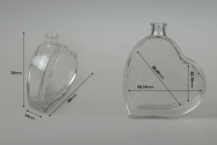 Staklena bočica za parfem 30mL u obliku srca Staklena bočica za parfem 30mL u obliku srca-dimenzije_slike