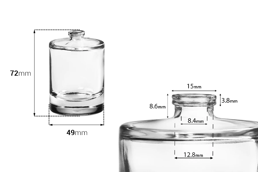 Okrugla bočica za parfeme 50mL sa sigurnosnim Crimp zatvaranjem 15 mm Okrugla bočica za parfeme 50mL sa sigurnosnim Crimp zatvaranjem 15 mm