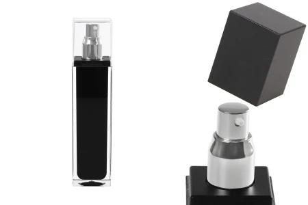 Luksuzna crna bočica 100mL sa pumpicom i zatvaračem-2