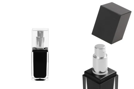 Luksuzna crna bočica 15mL sa pumpicom i zatvaračem-2