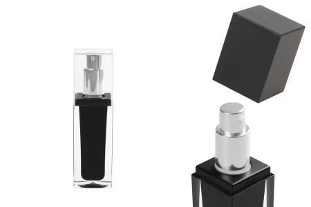 Luksuzna crna bočica 30mL sa pumpicom i zatvaračem-2