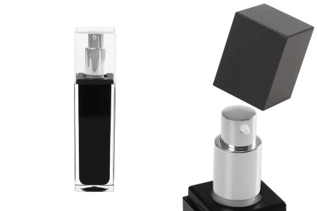 Luksuzna crna bočica 60mL sa pumpicom i zatvaračem-2