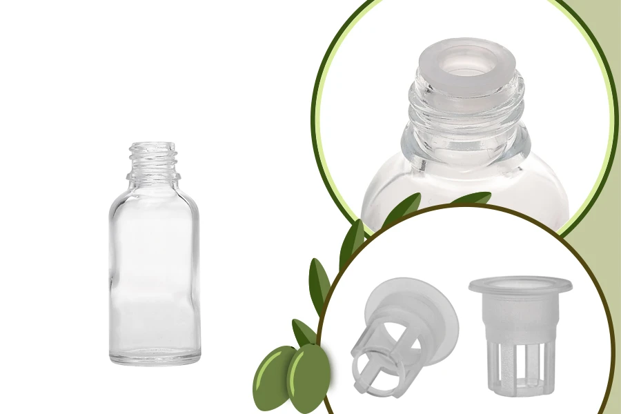 Staklena providna bočica 30mL za ulje Staklena providna bočica 30mL za ulje