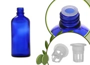 Staklena plava bočica 100mL za ulje