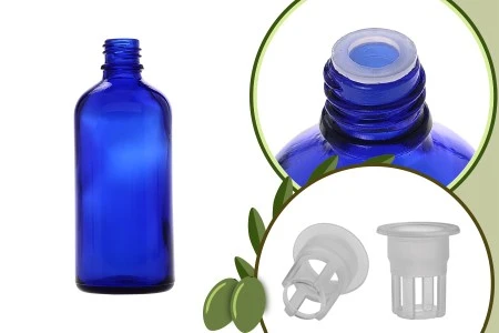 Staklena plava bočica 100mL za ulje-1