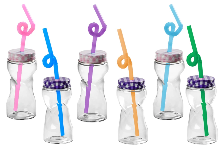 Staklena flašica 80mL sa zatvaračem i slamčicom, više boja-grupa_slika