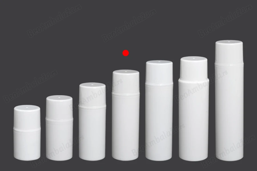 Airless bela plastična bočica 100mL za kreme-grupa_slika