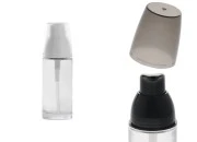 Staklena okrugla bočica 30mL za kreme sa pumpicom i zatvaračem u dve boje Staklena okrugla bočica 30mL za kreme sa pumpicom i zatvaračem u dve boje