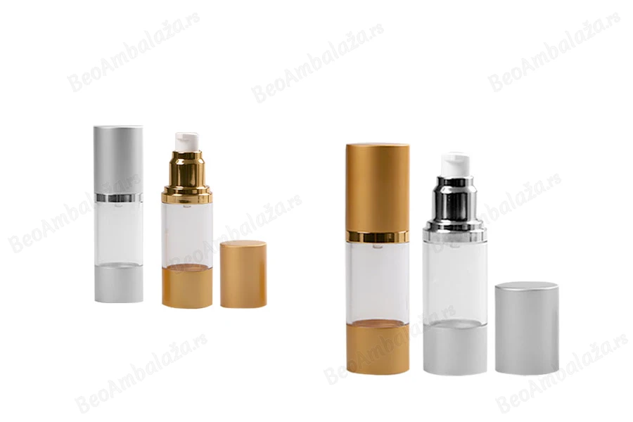 Airless akrilna bočica 30mL za kreme sa aluminijumskom osnovom i zatvaračem u 2 boje-slika_proizvoda