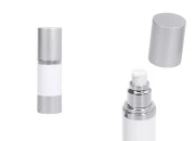 Airless plastična bela bočica 30mL za kreme sa aluminijumskom osnovom i zatvaračem u MAT srebrnoj boji Airless plastična bela bočica 30mL za kreme sa aluminijumskom osnovom i zatvaračem u MAT srebrnoj boji