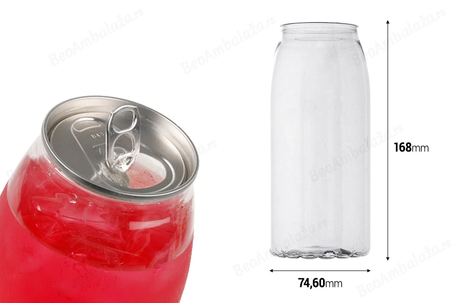 Providna (PET) plastična limenka 650mL sa aluminijumskim poklopcem (nepohodna upotreba mašine za zatvaranje) - 100 kom-dimenzije_slike