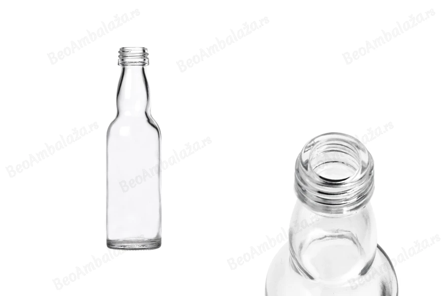 Staklena providna flašica 40mL sa grlom PP18-slika_proizvoda