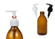 Farmaceutska staklena braon flašica 250ml sa belom pumpicom