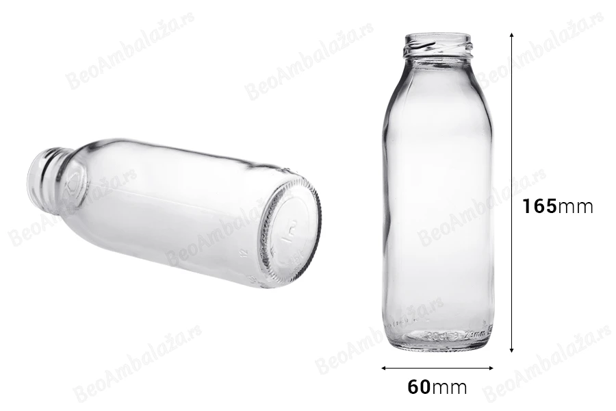 Flaša za sok 300mL bez zatvarača - 30 kom-dimenzije_slike