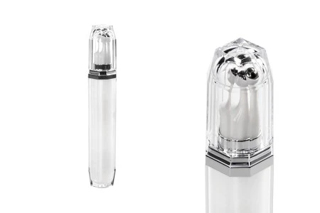 Akrilna bela roll-on bočica 20mL za kozmetičke preparate sa srebrnim prstenom-1