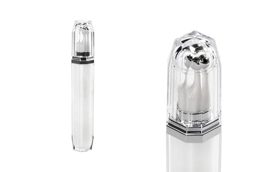 Akrilna bela roll-on bočica 20mL za kozmetičke preparate sa srebrnim prstenom Akrilna bela roll-on bočica 20mL za kozmetičke preparate sa srebrnim prstenom