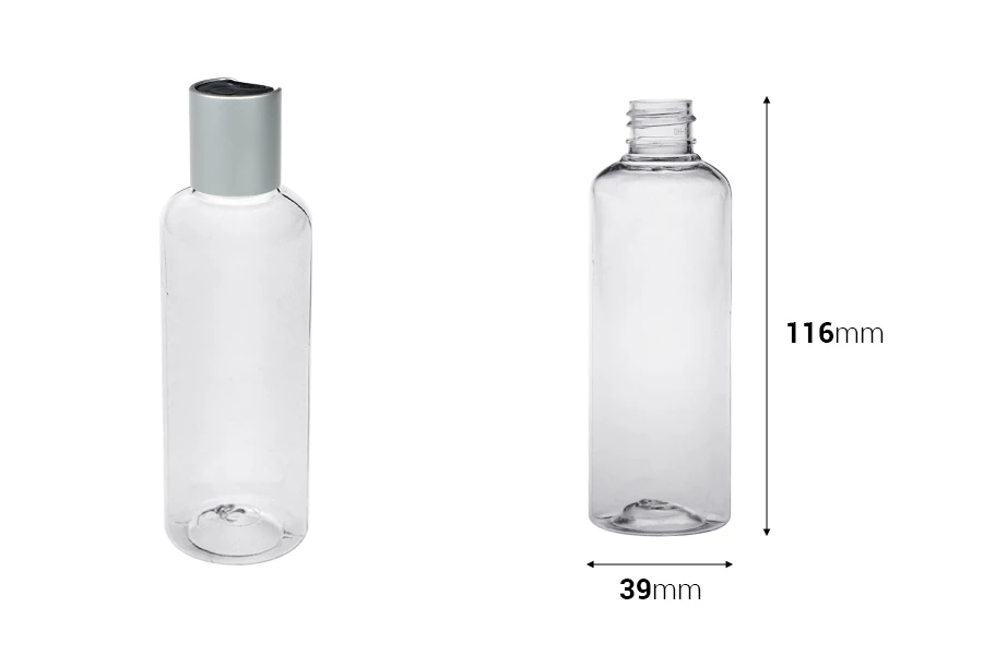 Plastična providna boca 100mL, PP20 - 12 kom