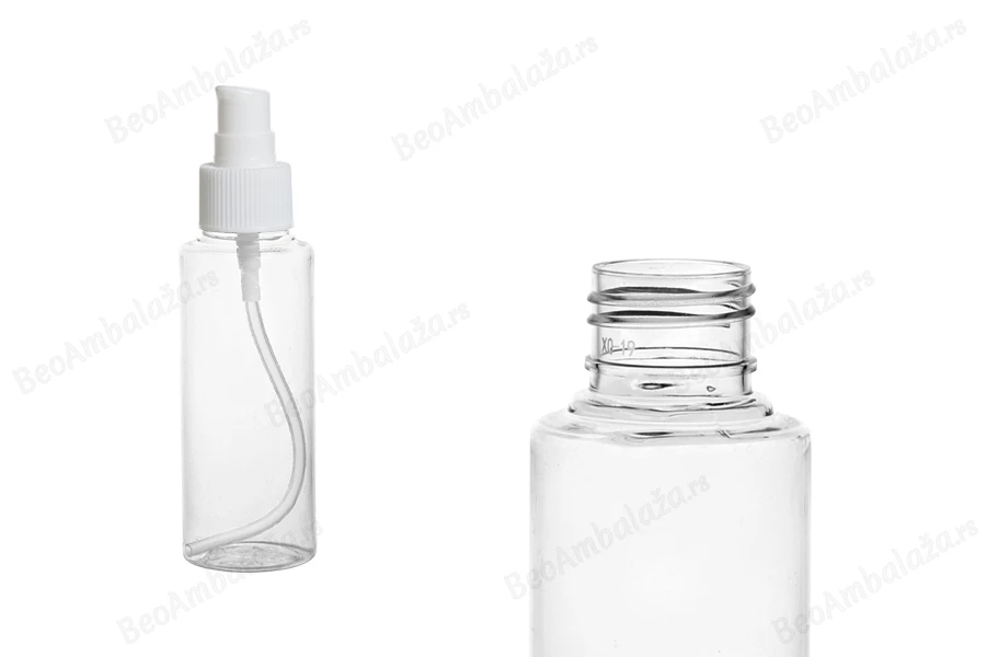 Plastična PET flašica 100mL za kreme sa pumpicom i zatvaračem - 12 kom-dimenzije_slike