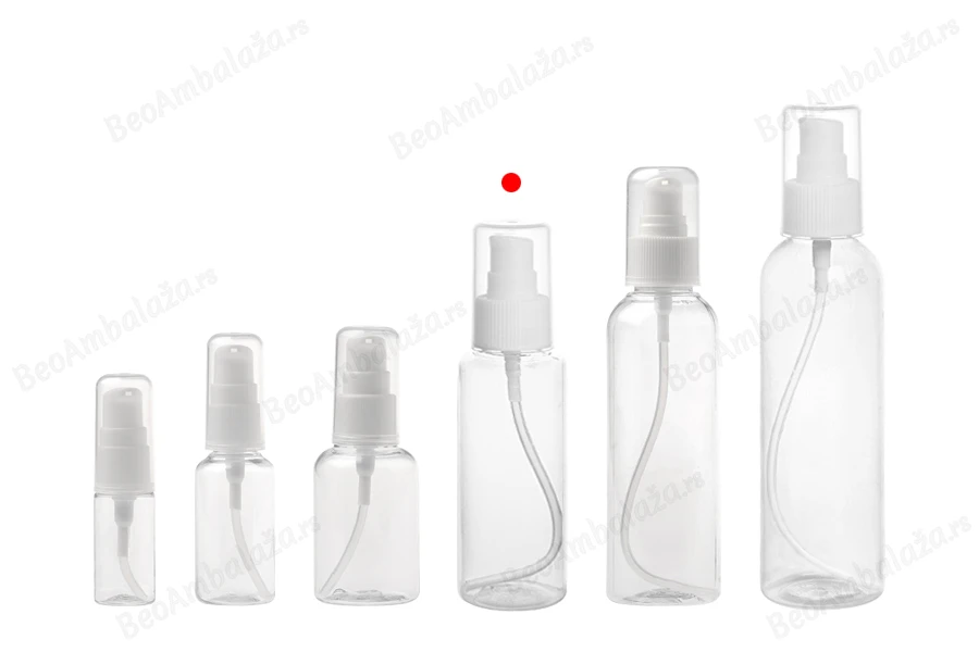 Plastična PET flašica 100mL za kreme sa pumpicom i zatvaračem - 12 kom-grupa_slika