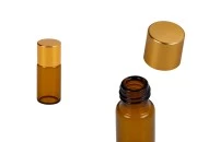 Braon bočica 5mL sa zlatnim aluminijumskim zatvaračem - 12 kom