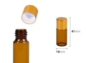 Braon bočica 5mL sa zlatnim aluminijumskim zatvaračem - 12 kom