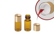 Braon bočica 3mL, sa zlatnim aluminijumskim zatvaračem - 12 kom Braon bočica 3mL, sa zlatnim aluminijumskim zatvaračem - 12 kom