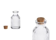 Staklena flašica 50mL sa brazdama i plutanim čepom-slika_proizvoda