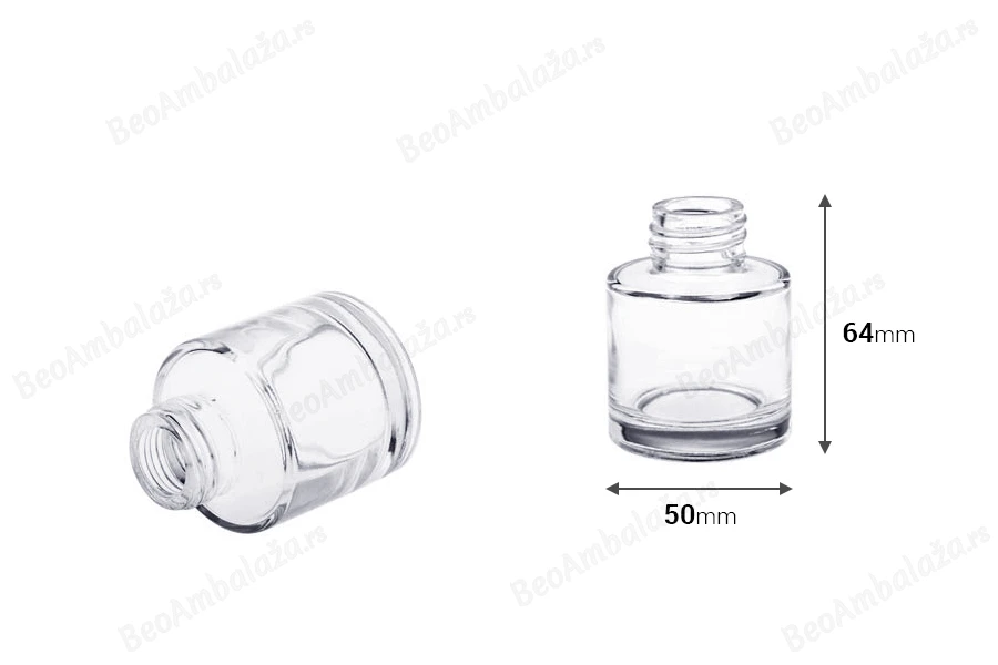 Staklena cilindrična bočica 50mL, PP 28-dimenzije_slike