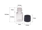 Mini staklena bočica 2mL, sa plastičnom zaptivkom i crnim zatvaračem-dimenzije_slike