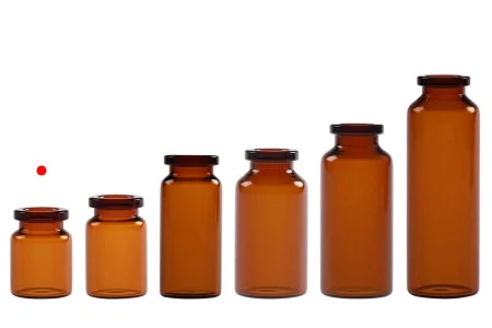 Staklena bočica 3mL karamel boje, za proizvode u farmaciji i homeopatiji, bez zatvarača - 12 kom-6