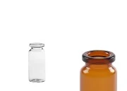 Staklena bočica 10mL karamel boje ili providna, za proizvode u farmaciji i homeopatiji, bez zatvarača - 12 kom