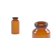 Staklena bočica 15mL karamel boje, za proizvode u farmaciji i homeopatiji, bez zatvarača - 12 kom