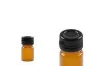 Braon staklena bočica 3mL sa crnim plastičnim zatvaračem sa sigurnosnim zatvaranjem